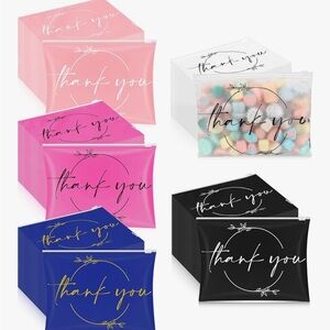 Elegant Thank You Gift Bags Set - Pink, White, Black, Blue